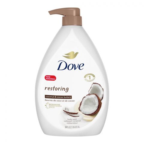Dove Restoring Coconut & Cocoa Butters Body Wash, 1 Liter
