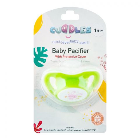 Cuddles Baby Pacifier With Protective Cover, 1 Month+ CBP001/01, Green