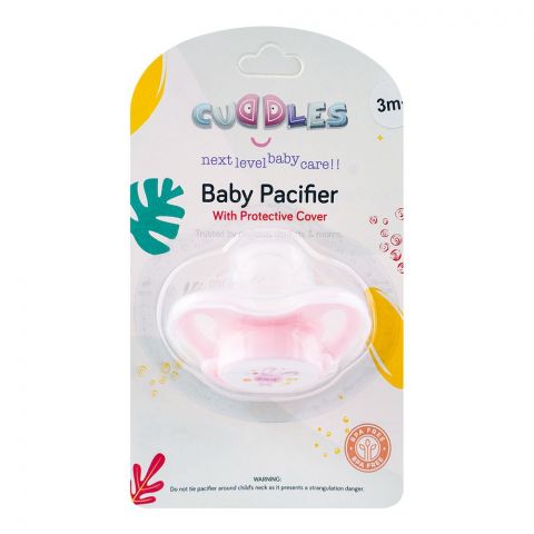 Cuddles Baby Pacifier With Protective Cover, 1 Month+ CBP001/01, Pink