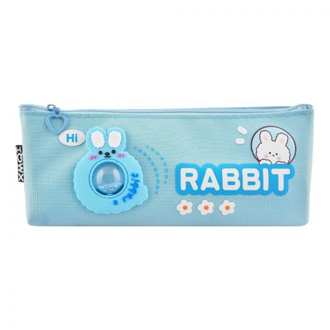 Rabbit Pencil Box Pouch, Blue, H-522