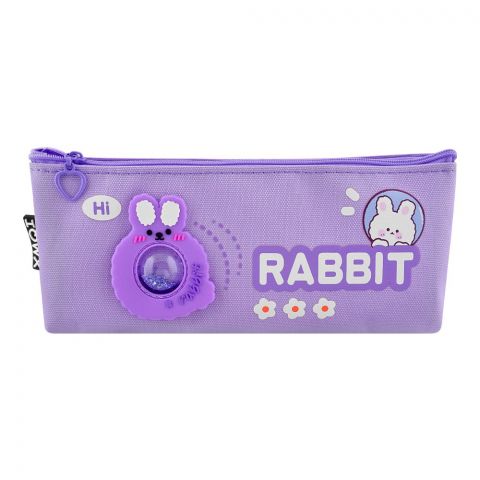 Rabbit Pencil Box Pouch, Purple, H-522