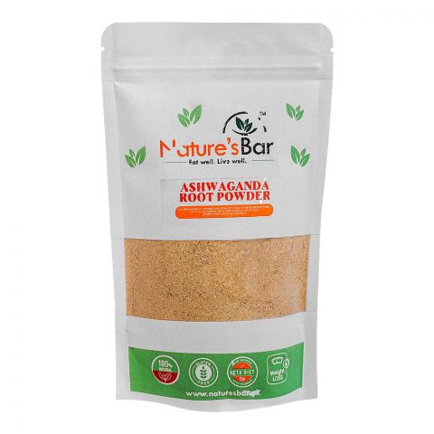 Nature's Bar Ashwagandha Root Powder 100g, Support for Stress-Free Living Herbal Supplement, Vitality and Strength