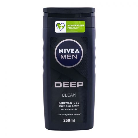 Nivea Men Deep Clean 3-In-1 Shower Gel, 250ml