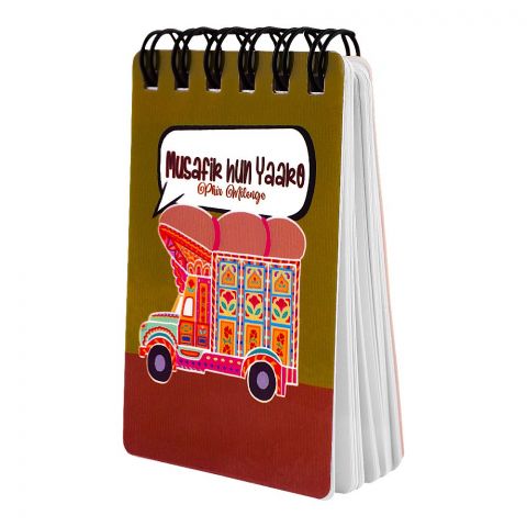 Star Shine Truck Art Musafir Hun Yaaro Phir Milengy! Pocket Size Notepad