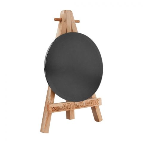 Mr. Art Magic 100% Pure Cotton Easel With Round Canvas, Small, Black, 603-3917