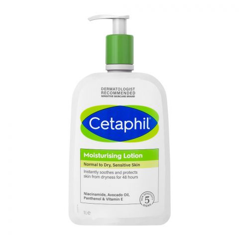 Cetaphil Moisturizing Lotion, For Normal To Dry/Sensitive Skin, 1000ml