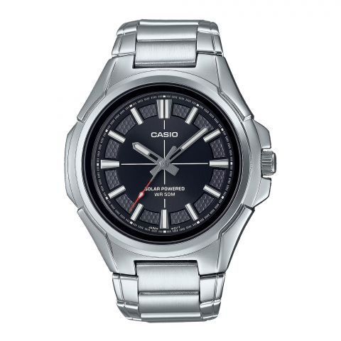 Casio WR-50M Men's Chrome Round Dial With Bracelet Analog Watch, MTP-RS100D-1AVDF