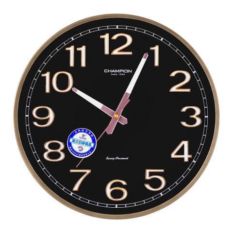 Champion Wall Clock, Black, CSL-7702-BLK