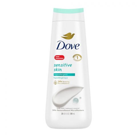 Dove Sensitive Skin Hypoallergenic 24HR Micro Moisture Body Wash, 591ml