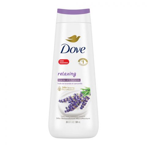 Dove Relaxing Lavender Oil & Chamomile 24HR Micro Moisture Body Wash, 591ml