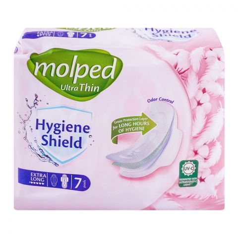 Molped Ultra-Thin Hygiene Shield Pads, Extra Long, 7-Pack