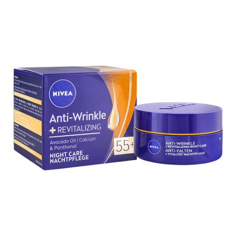 Nivea Anti-Wrinkle + Revitalizing 55+ Night Care Cream, 50ml