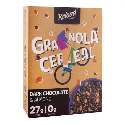 Reload Snacks Dark Chocolate & Almond Granola Cereal, 350g