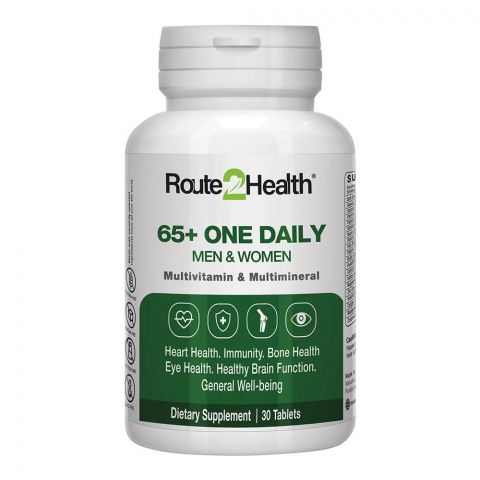Route 2 Health 65+ One Daily Multivitamin Tablet, For Men & Women, 30-Pack