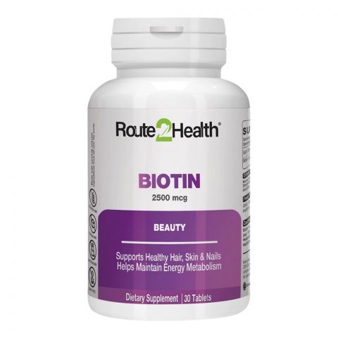 Route 2 Health Biotin 2500mcg Tablet, 30-Pack