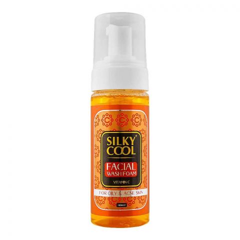 Silky Cool Vitamin C Facial Wash Foam, For Oily/Acne Skin, 150ml