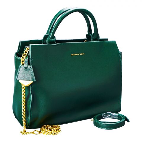 C-K Hand Bag With Chain, Green, CK2-50160095-2