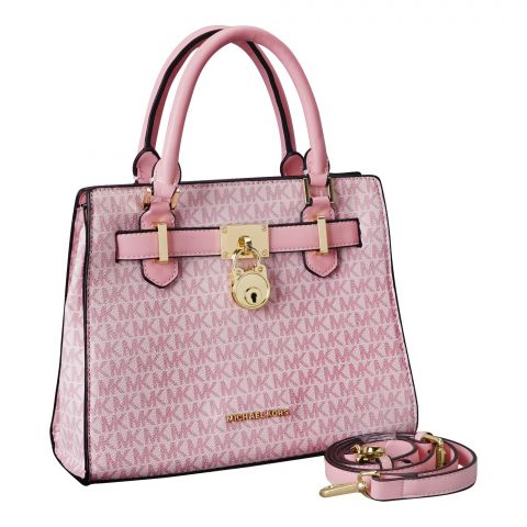 M-K Designed Hand Bag With Shoulder Strap, Pink, 92302
