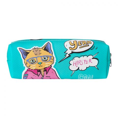 Pencil Pouch Meow, Sea Green, PP-004