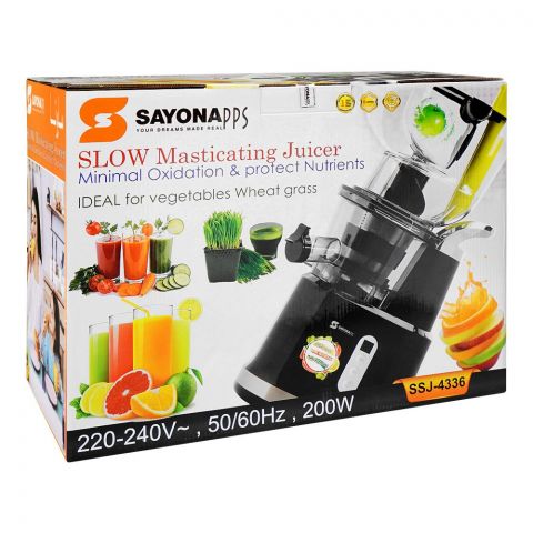 Sayona Slow Masticating Juicer, 200W, SSJ-4336