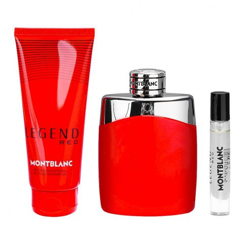 Mont Blanc Legend Red Pour Homme Set For Men, Eau De Parfum 100ml + Eau De Parfum 7.5ml + Shower Gel