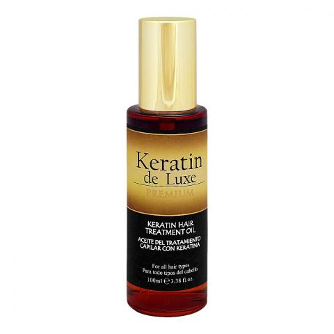 Keratin De Luxe Premium Keratin Hair Treatment Oil, For All Hair Types, 100ml