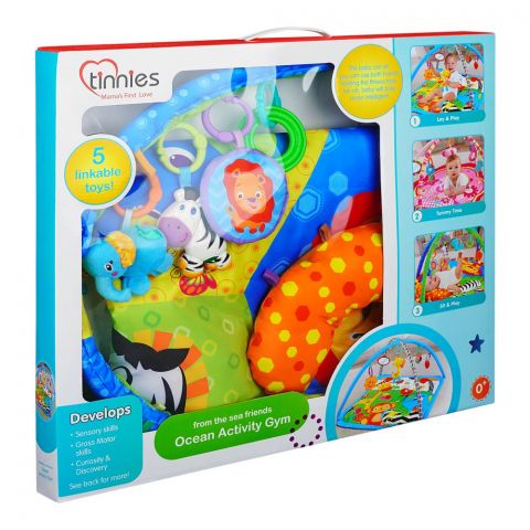 Tinnies Play Gym, For 0-12 Months, Polyester with Foam, Length 32 & Width 32 Inches, Holds Upto 9 Kg, T-703