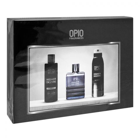 Opio Higher Dezire Set, For Men, Eau De Parfum 100ml + Shower Gel + Deodorant
