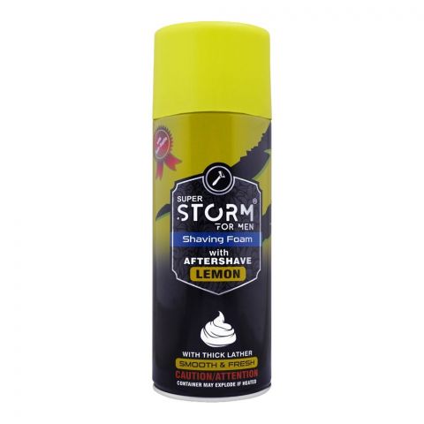 Super Storm For Men Lemon Shaving Foam With After Shave, 75ml