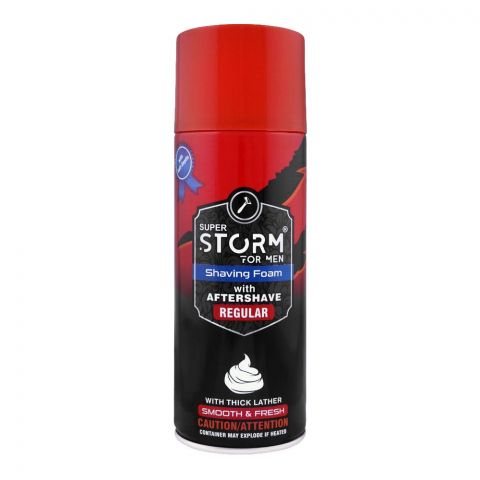 Super Storm For Men Regular Shaving Foam With After Shave, 75ml
