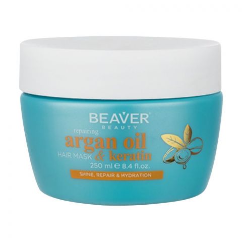 Beaver Repairing Argan Oil & Keratin Hair Mask, For Shine, Repair & Hydration, 250ml