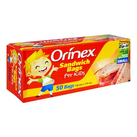Orinex Sandwich Bags For Kids, 150x170 mm, 50-Pack