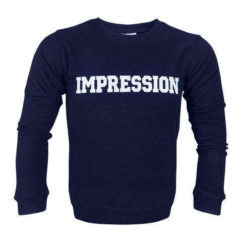 Basix Navy Impression Embroidered Sweatshirt, For Men, MSS-605