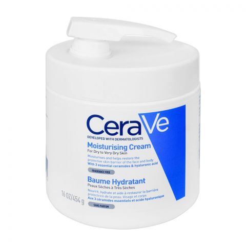 CeraVe Moisturising Cream Pump, For Dry To Very Dry Skin, 454g
