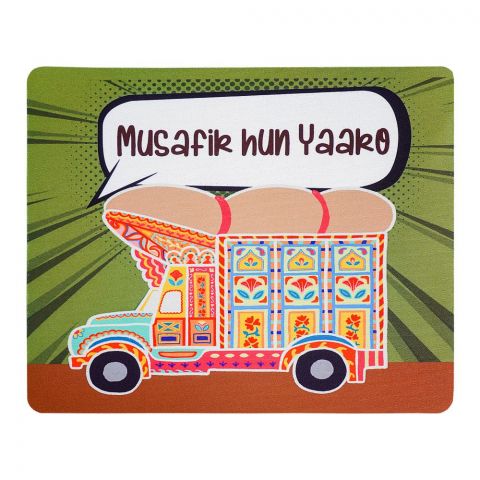 Star Shine Truck Art Mouse Pad, Musafir Hun Yaaro