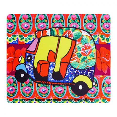 Star Shine Truck Art Mouse Pad, Rickshaw Rickshaw