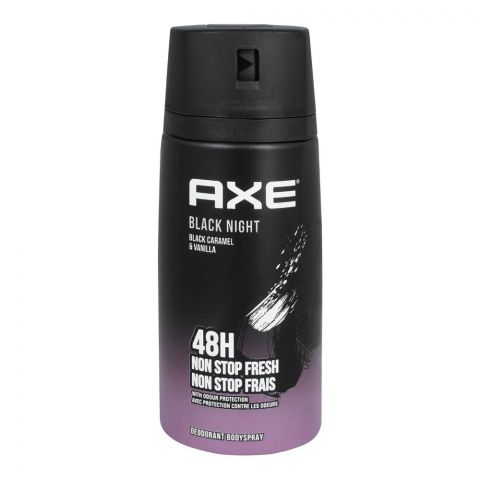 Axe Black Night Black Caramel & Vanilla 48H Non-Stop Fresh Deodorant Body Spray, For Men, 150ml