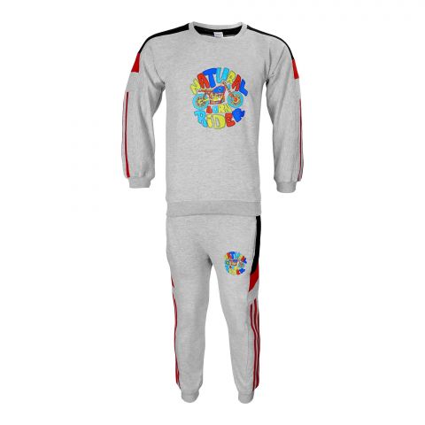 Basix Fleece Healther Grey Born Rider Track Suit, For Boys, BYS-253