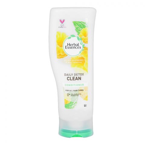 Herbal Essences Daily Detox Clean Golden Raspberry & Mint Conditioner, For All Hair Types, 400ml
