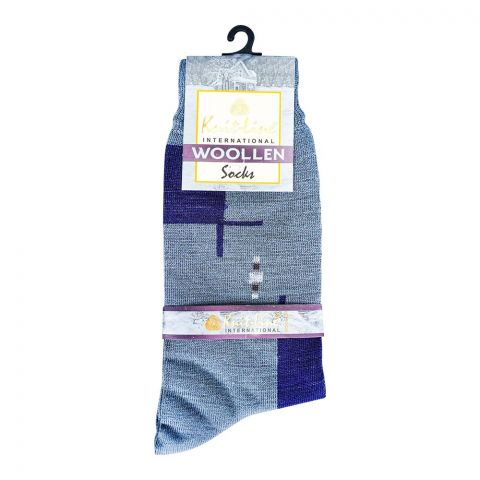 Knit Line Pure Woolen Socks, For Men, Grey