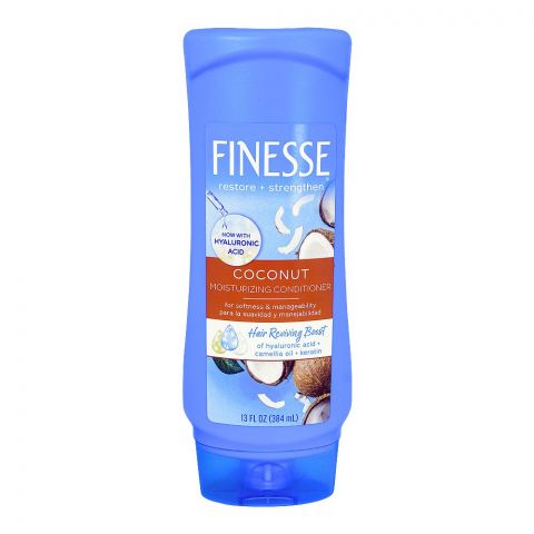 Finesse Coconut Moisturizing Conditioner, For Dry/Damaged/Stubborn Hair, 384ml