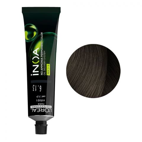 L'Oreal Professionnel Inoa No Ammonia Permanent Hair Coloring Cream, 6.13 Dark Beige Blonde, 60g
