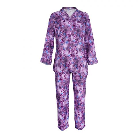 Basix Pinkish Purple Flora Loungewear, For Women, 2-Pack Set, LW-604