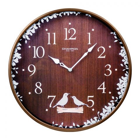 Z.A Wall Clock, Wooden Texture Background with Brown Border, CCB-592