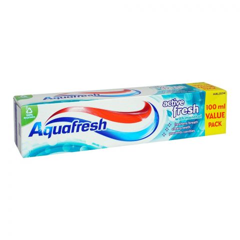 Aqua Fresh Active Fresh With Menthol Tooth Paste Value Pack, 100ml