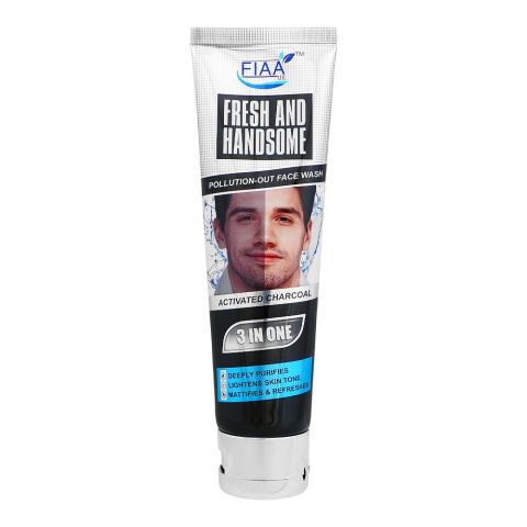 FIAA Fresh & Handsome 3-In-One Activated Charcoal Pollution Out Face Wash, 100ml