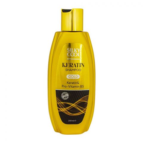 Silky Cool Gold Keratin & Pro-Vitamin B5 Keratin Shampoo, 250ml
