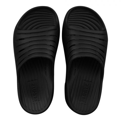 Bata Men's Casual Rubber Slippers, Black, Fashionably Comfortable Slip-On Men's Sliders For Home, Living Room, And Casual Wear, 8776071