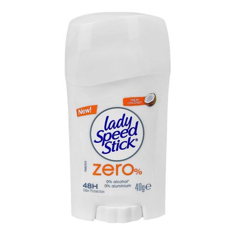 Lady Speed Stick Zero% Fresh Coconut Deodorant, For Women, 40g