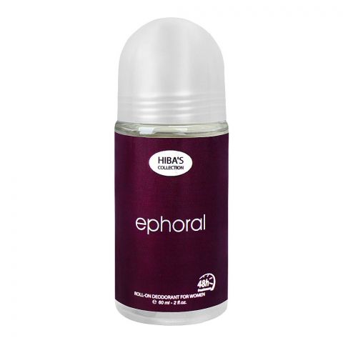 Hiba's Collection Ephoral Deodorant Roll On, For Women, 60ml